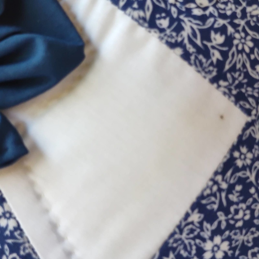 Vintage Handmade Quilted Blue Whine Prarie Bonnet Girl Throw Pillow - Picture 5 of 7